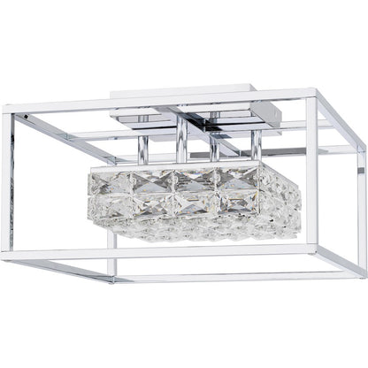 Dazzle Integrated LED Semi-Flush, Chrome/Clear Crystal