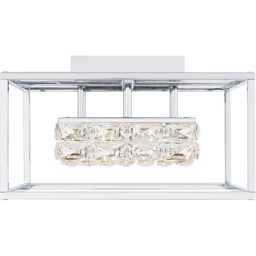 Dazzle Integrated LED Semi-Flush, Chrome/Clear Crystal