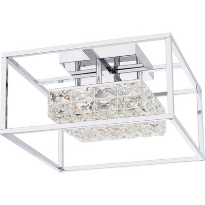 Dazzle Integrated LED Semi-Flush, Chrome/Clear Crystal