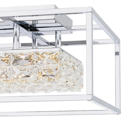 Dazzle Integrated LED Semi-Flush, Chrome/Clear Crystal