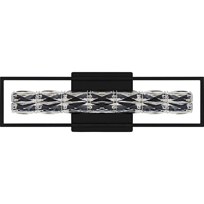 Dazzle LED 24" Bath Light, Matte Black/Clear Crystal Glass