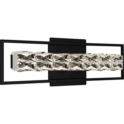 Dazzle LED 24" Bath Light, Matte Black/Clear Crystal Glass