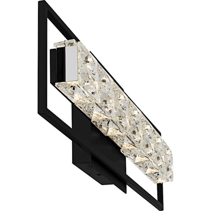 Dazzle LED 24" Bath Light, Matte Black/Clear Crystal Glass