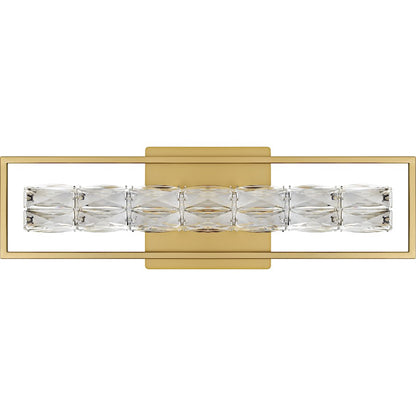 Dazzle LED 24" Bath Light, Soft Gold/Clear Crystal Glass