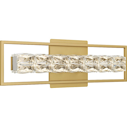 Dazzle LED 24" Bath Light, Soft Gold/Clear Crystal Glass