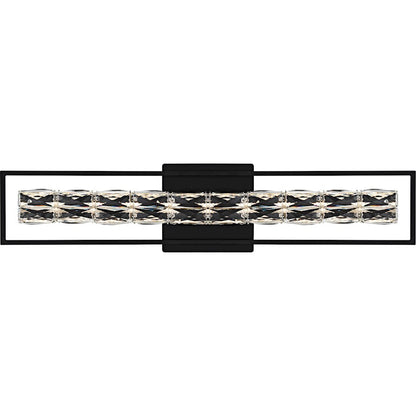Quoizel Dazzle LED 33" Bath Light, Matte Black/Clear Crystal Glass - PCDZ8533MBK