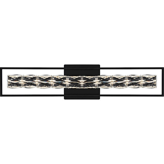 Quoizel Dazzle LED 33" Bath Light, Matte Black/Clear Crystal Glass - PCDZ8533MBK