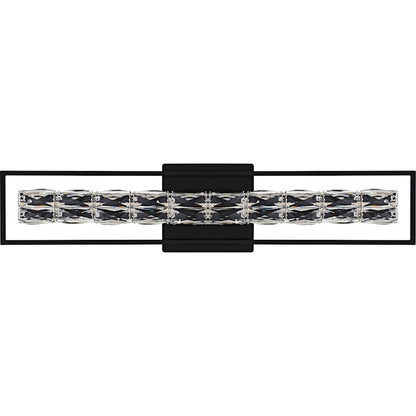 Dazzle LED 33" Bath Light, Matte Black/Clear Crystal Glass