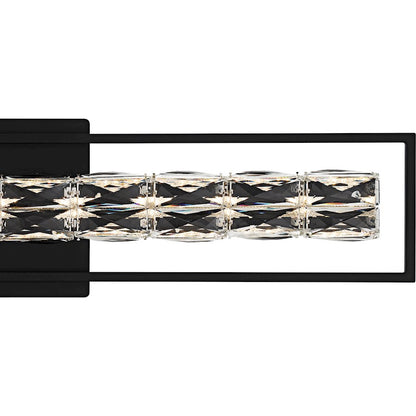 Dazzle LED 33" Bath Light, Matte Black/Clear Crystal Glass