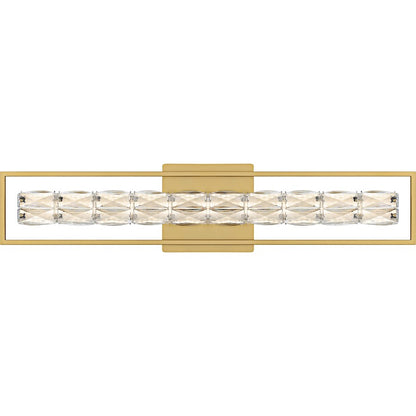 Quoizel Dazzle LED 33" Bath Light, Soft Gold/Clear Crystal Glass - PCDZ8533SGD