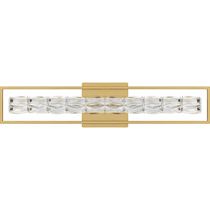 Dazzle LED 33" Bath Light, Soft Gold/Clear Crystal Glass