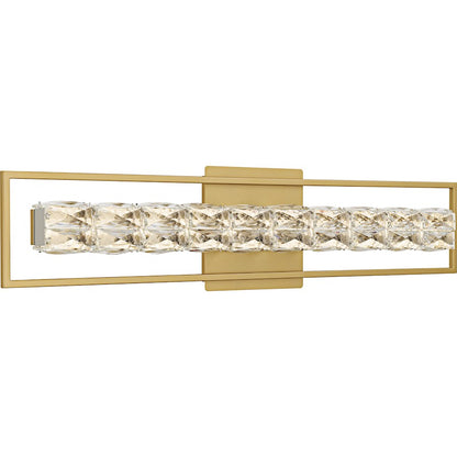 Dazzle LED 33" Bath Light, Soft Gold/Clear Crystal Glass