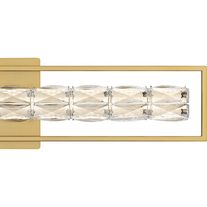 Dazzle LED 33" Bath Light, Soft Gold/Clear Crystal Glass