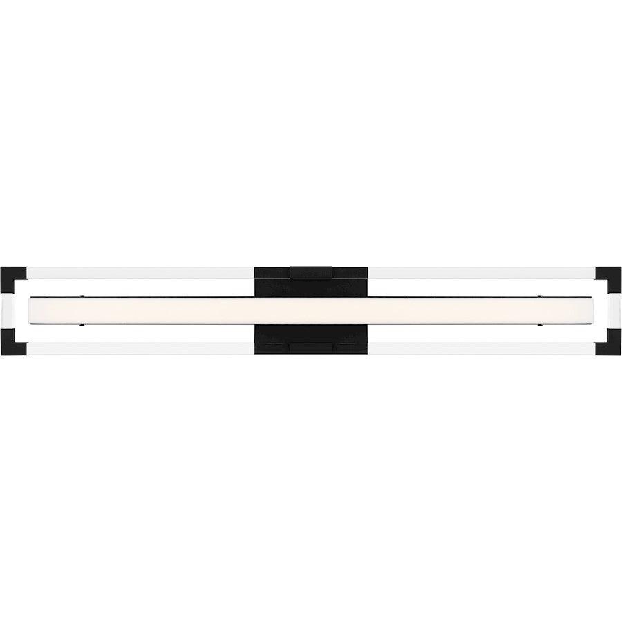 Quoizel Elias 32" Integrated LED Bath Light, Black/Etched Acrylic - PCEIA8532MBK