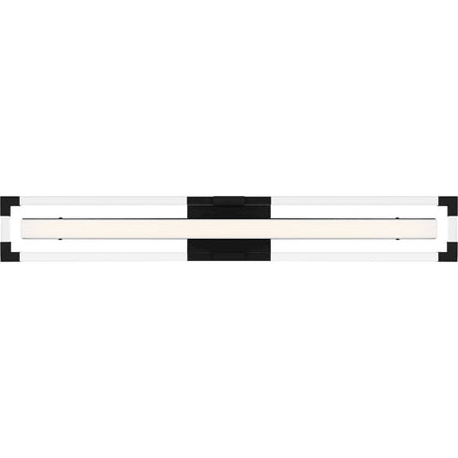 Quoizel Elias 32" Integrated LED Bath Light, Black/Etched Acrylic - PCEIA8532MBK