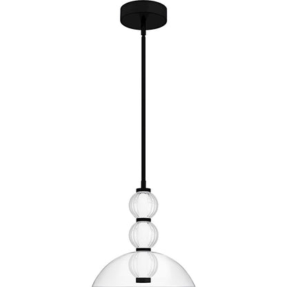 Elway Light Pendant, Matte Black/Glass