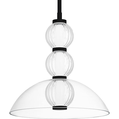 Elway Light Pendant, Matte Black/Glass