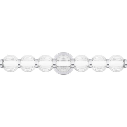 Quoizel Elway LED 25" Bath Light, Polished Chrome/Clear Ribbed - PCELW8525C