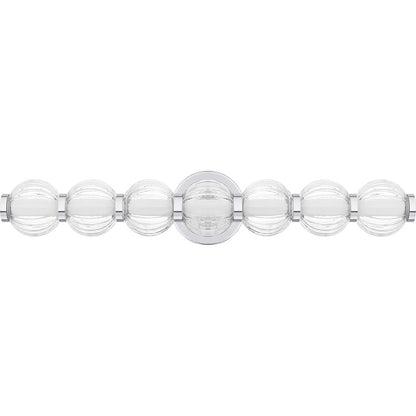 Elway LED 25" Bath Light, Polished Chrome/Clear Ribbed