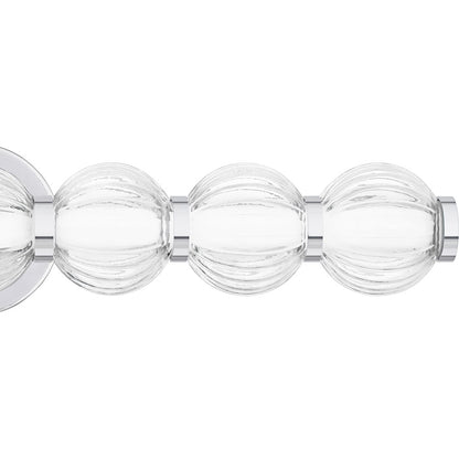 Elway LED 25" Bath Light, Polished Chrome/Clear Ribbed