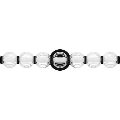 Elway LED 25" Bath Light, Matte Black/Clear Ribbed Glass