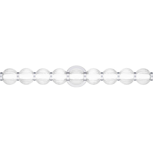 Quoizel Elway LED 32"Bath Light, Polished Chrome/Clear Ribbed Glass - PCELW8532C