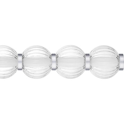 Elway LED 32"Bath Light, Polished Chrome/Clear Ribbed Glass