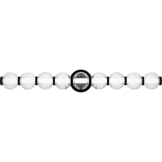 Quoizel Elway LED 32" Bath Light, Matte Black/Clear Ribbed Glass - PCELW8532MBK