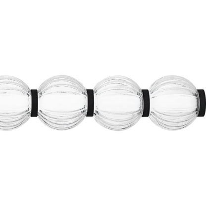 Elway LED 32" Bath Light, Matte Black/Clear Ribbed Glass