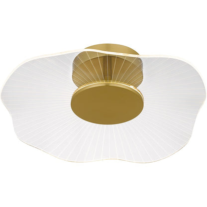 Ibis Integrated LED Semi-Flush Mount, Gold/Clear Acrylic