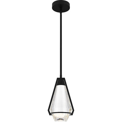 Quoizel Luca Integrated LED Mini Pendant, Black/Clear Crystal - PCLUA1507MBK