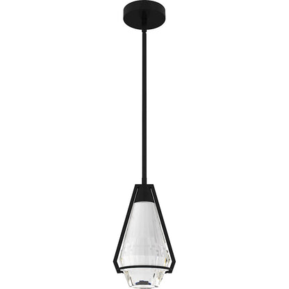 Luca Integrated LED Mini Pendant, Black/Clear Crystal