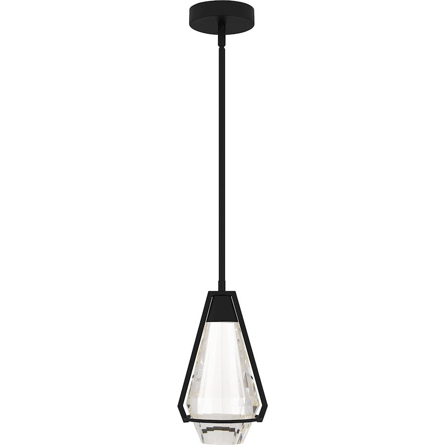 Luca Integrated LED Mini Pendant, Black/Clear Crystal