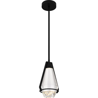 Luca Integrated LED Mini Pendant, Black/Clear Crystal