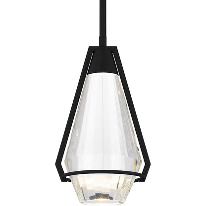 Luca Integrated LED Mini Pendant, Black/Clear Crystal