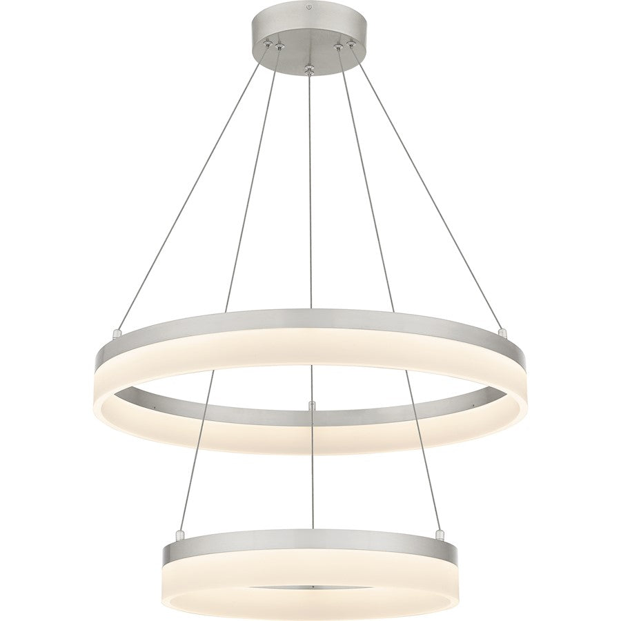 Quoizel Cohen 24" Integrated LED Pendant, Nickel/White Acrylic - PCOH2924BN