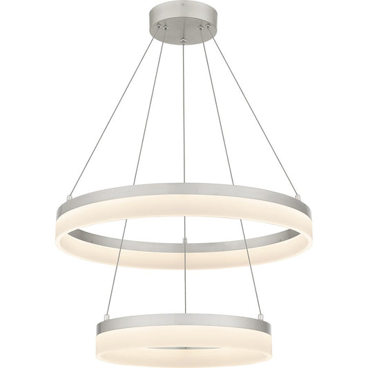 Quoizel Cohen 24" Integrated LED Pendant, Nickel/White Acrylic - PCOH2924BN