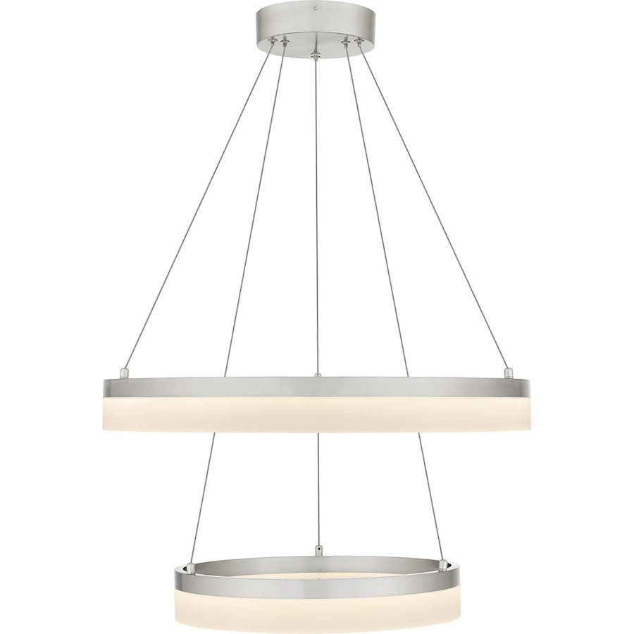 Cohen 24" Integrated LED Pendant, Nickel/White Acrylic