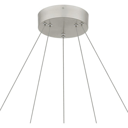 Cohen 24" Integrated LED Pendant, Nickel/White Acrylic