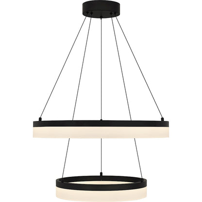 Cohen 24" Integrated LED Pendant, Bronze/White Acrylic