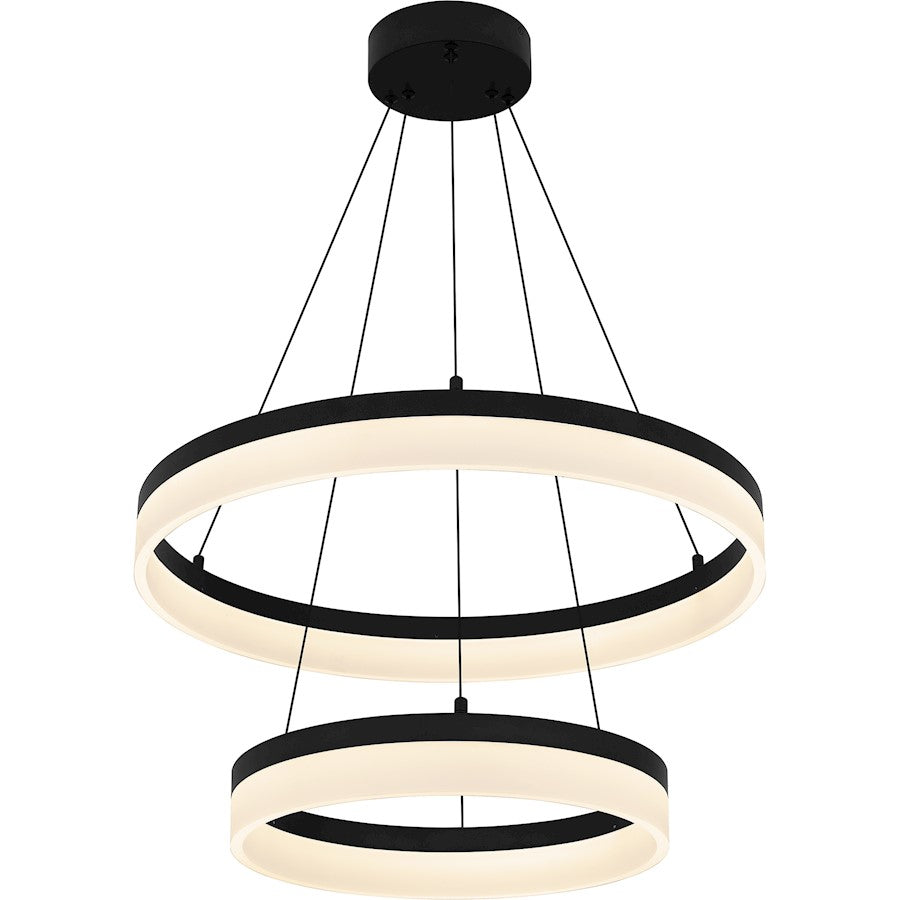 Cohen 24" Integrated LED Pendant, Bronze/White Acrylic