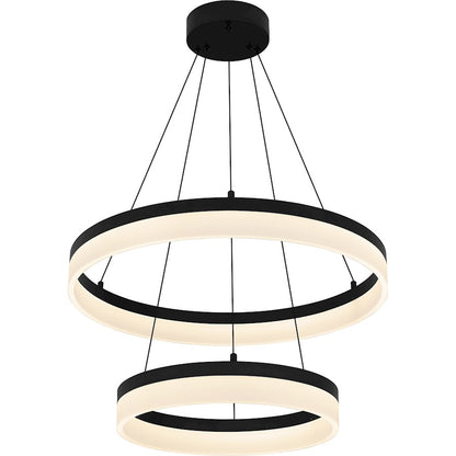 Cohen 24" Integrated LED Pendant, Bronze/White Acrylic