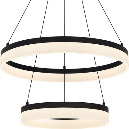 Cohen 24" Integrated LED Pendant, Bronze/White Acrylic