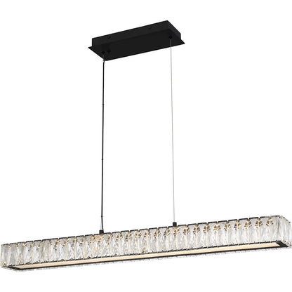 Quoizel Reese Integrated LED Island Light, Black/Clear Crystal - PCRES137MBK