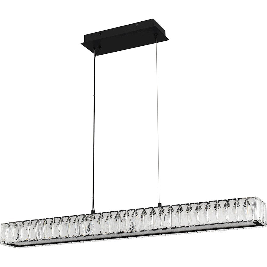 Reese Integrated LED Island Light, Black/Clear Crystal