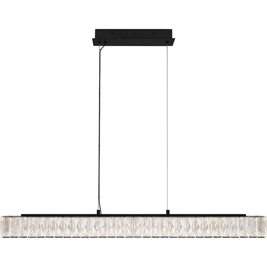 Reese Integrated LED Island Light, Black/Clear Crystal