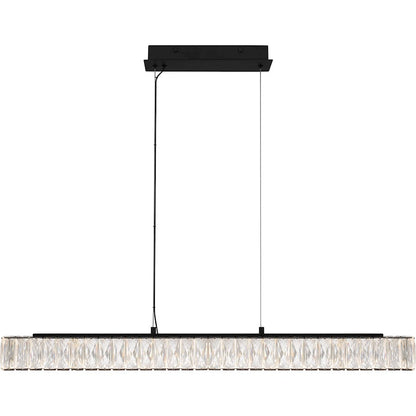 Reese Integrated LED Island Light, Black/Clear Crystal