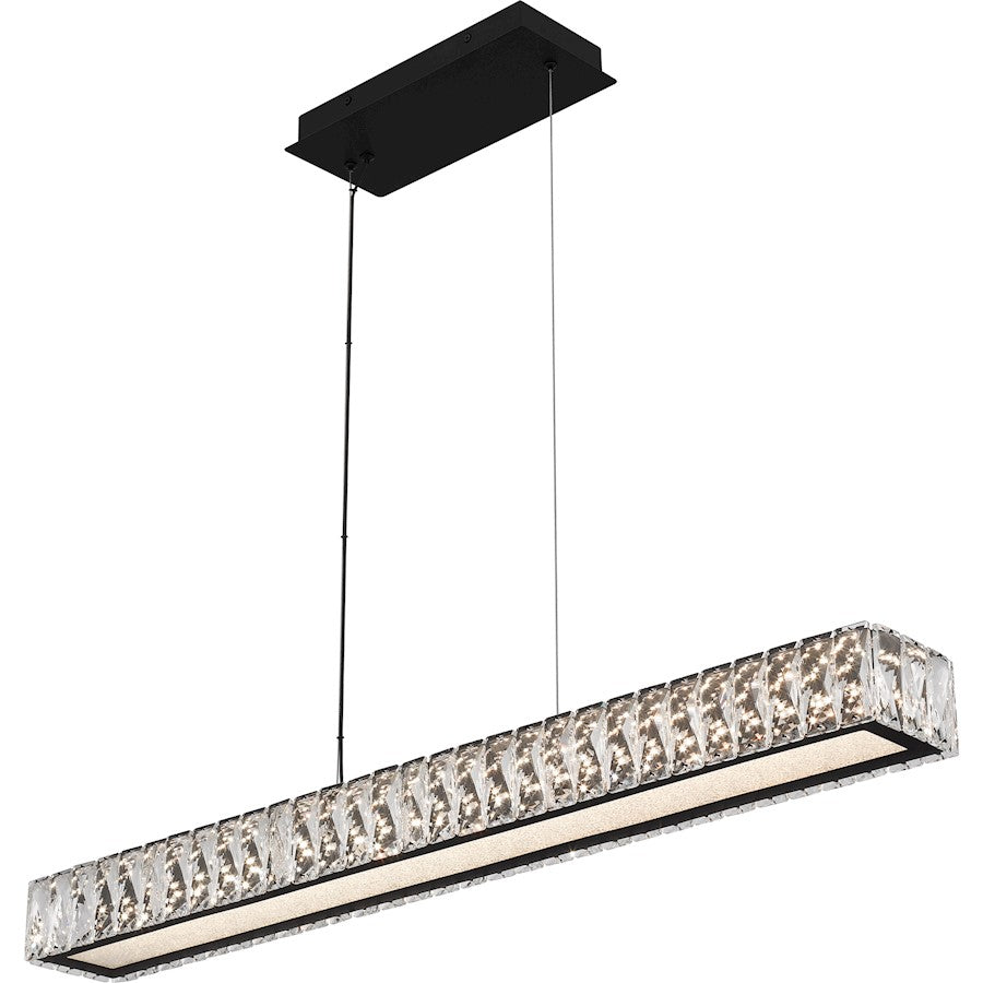 Reese Integrated LED Island Light, Black/Clear Crystal