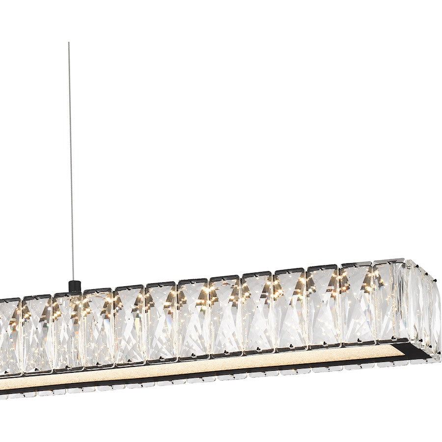 Reese Integrated LED Island Light, Black/Clear Crystal