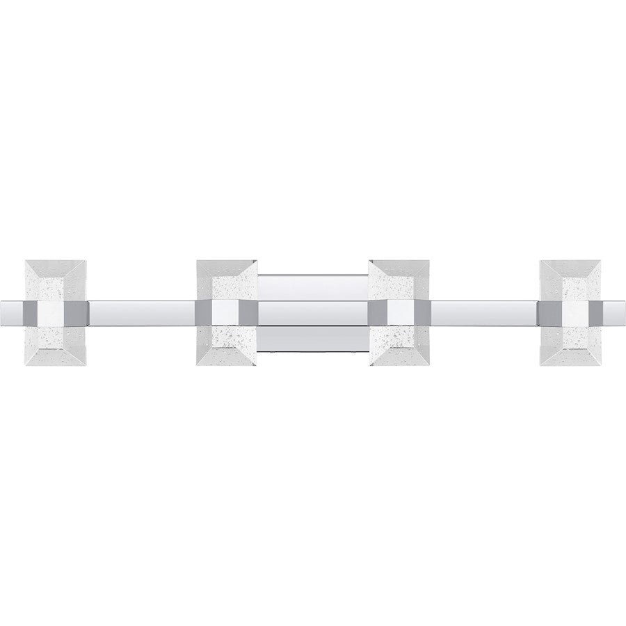 Selena 36" LED Bath Light, Chrome/Clear Bubble Glass